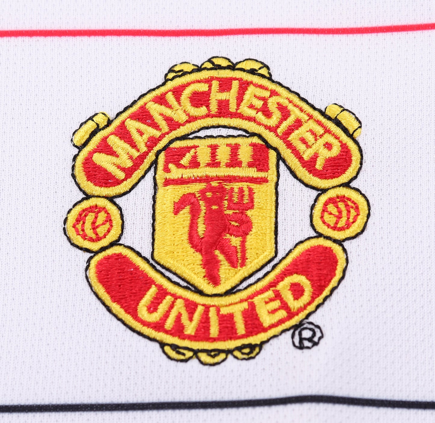 Kit infantil Manchester United Retrô Away 2003 - Branca