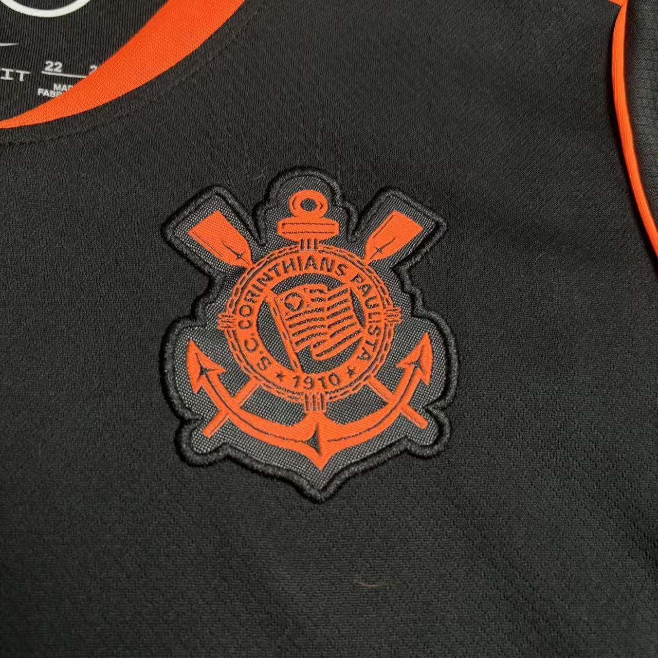 Kit Infantil Corinthians Third 25/26 Feminino - Preto e Laranja
