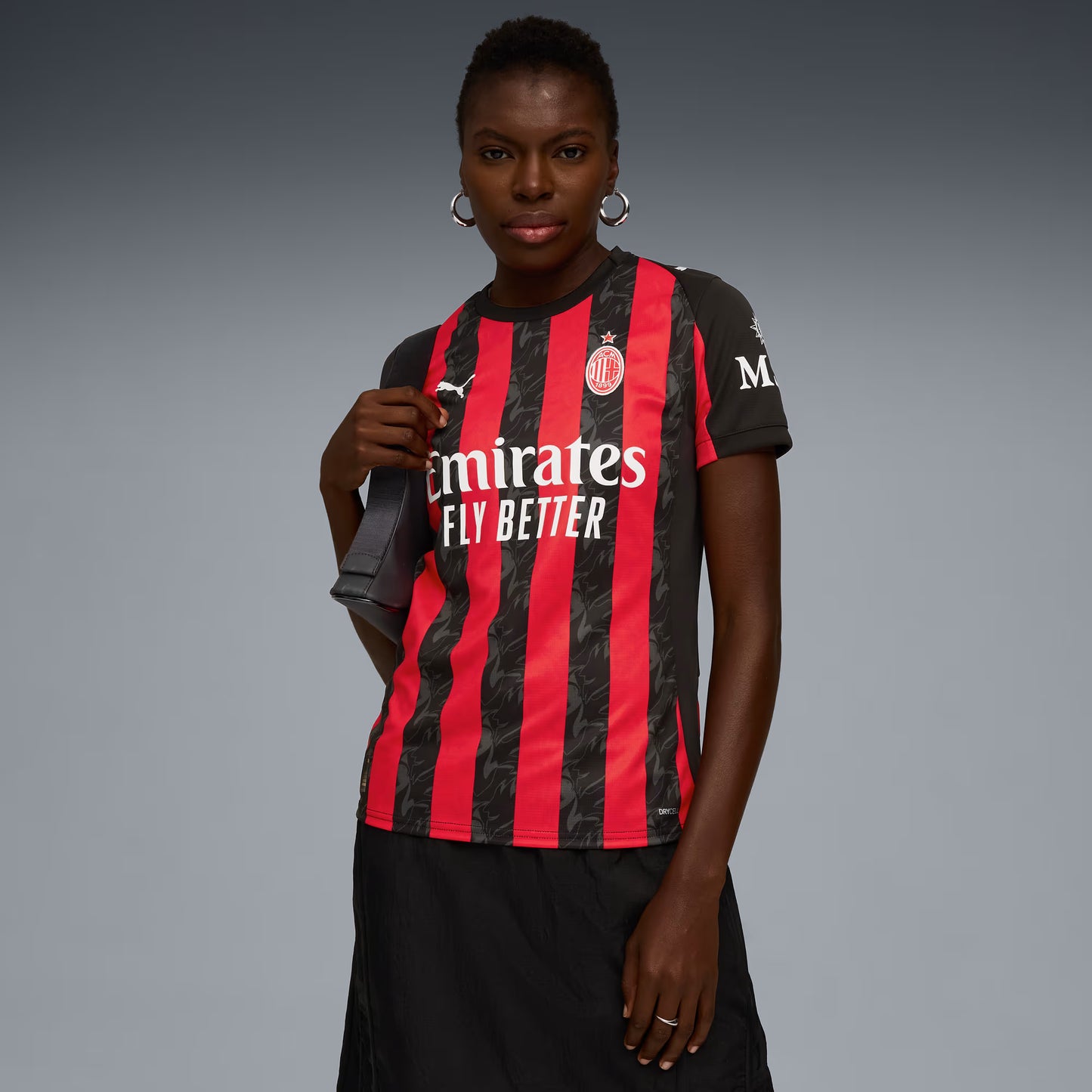 Milan Home 25/26 Feminino Puma - Vermelho e Preto