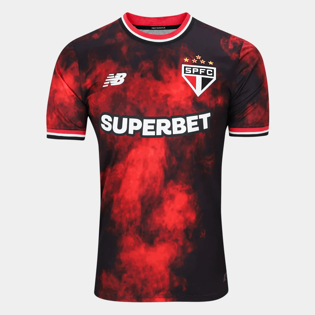 São Paulo Third 24/25 New Balance Jogador Masculina - Preto e Vermelho