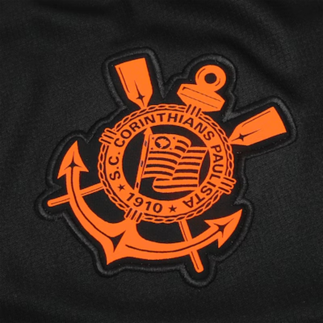 Corinthians Third 25/26 Torcedor Com Patrocínios Nike Feminina - Preta e Laranja