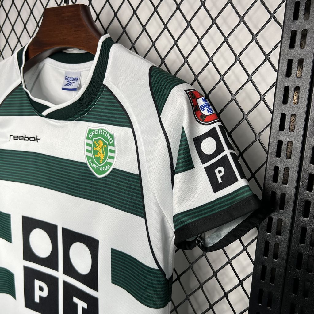 Kit Infantil Sporting Home Retrô 2003 . Reebok - Verde e Branco