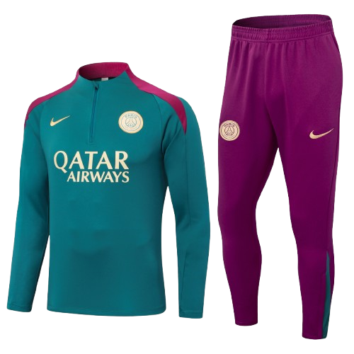 Kit Treino Agasalho + Calça PSG - Verde e Roxo
