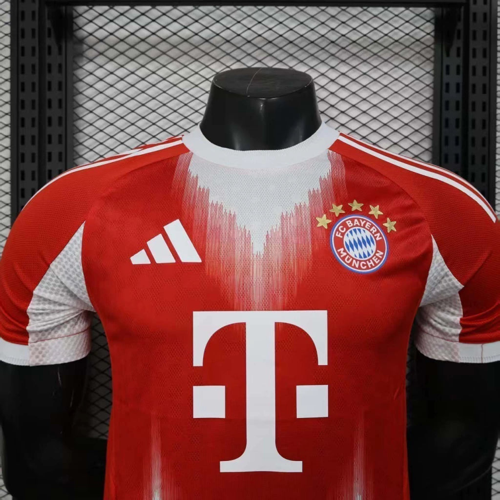 Bayern de Munique Home 25/26 Jogador Adidas - Vermelho e Branco