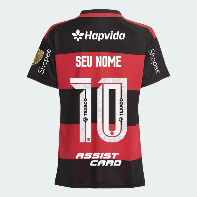 Flamengo Home 26/27 Torcedor Com Patrocínios Adidas Masculino - Vermelho e Preto