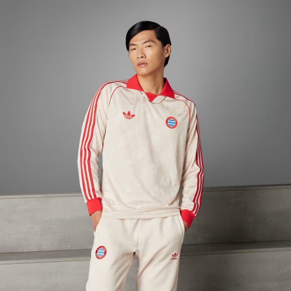 Bayern de Munique Originals Manga Longa 25/26 Torcedor Adidas - Bege
