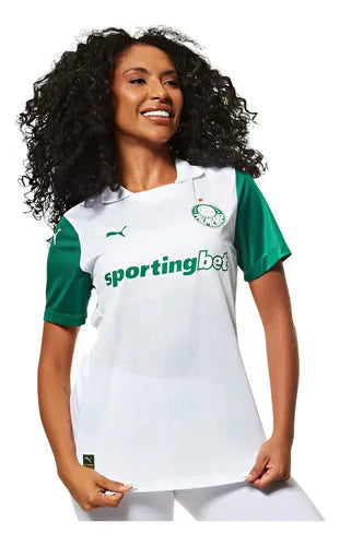 Palmeiras Away 25/26 Torcedor Feminina Puma - Branca e Verde