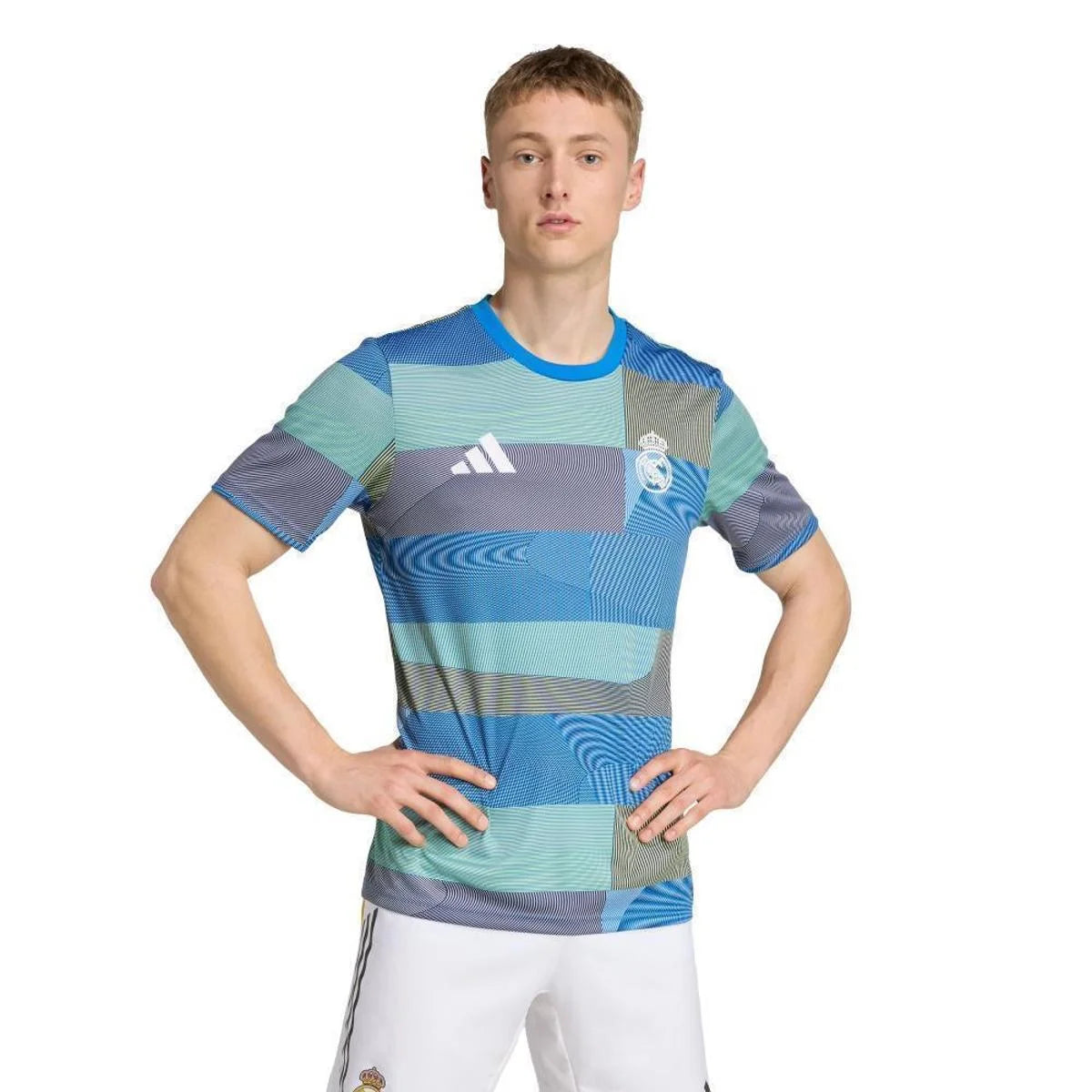 Real Madrid Pré Jogo 25/26 Torcedor Adidas - Azul e Cinza