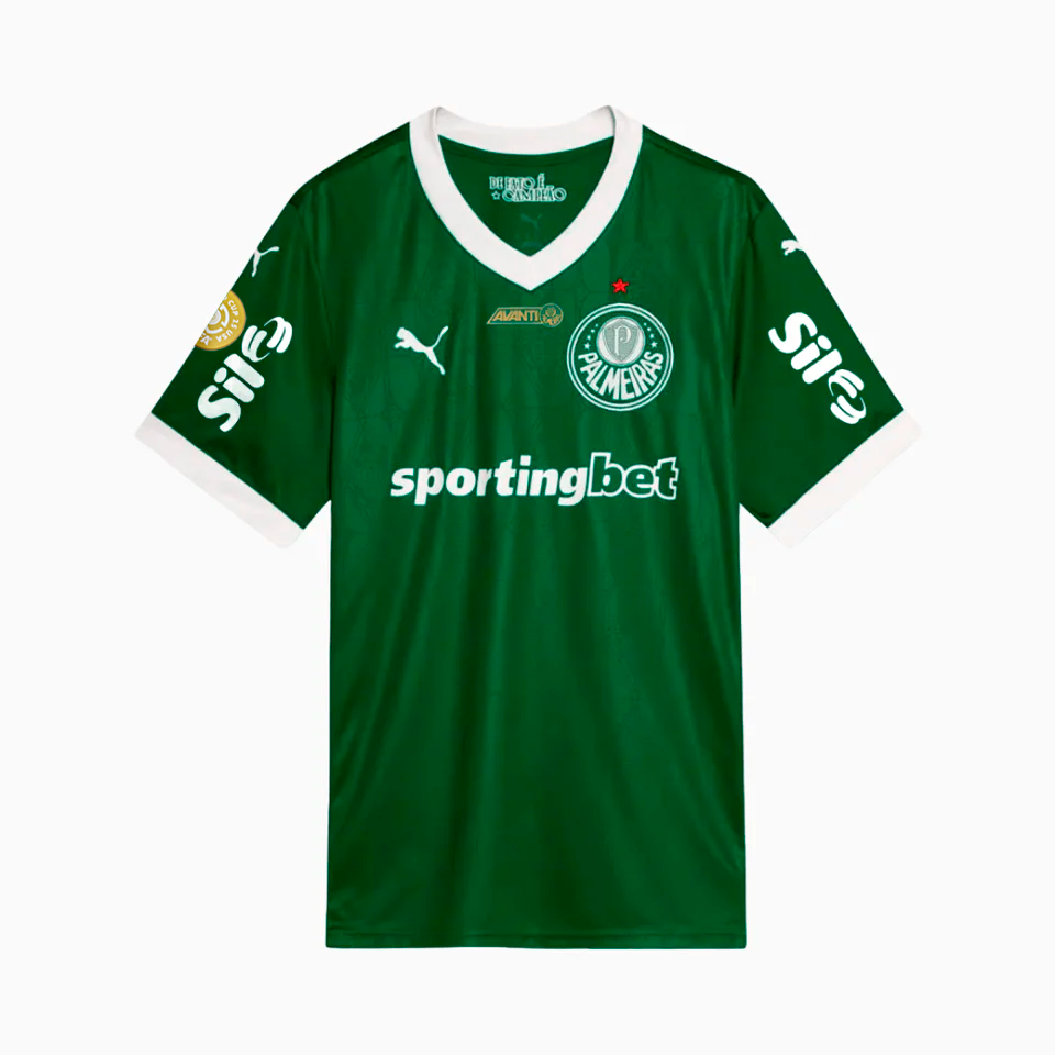 Palmeiras Home 25/26 Torcedor Com Patrocínios Puma Masculino - Verde