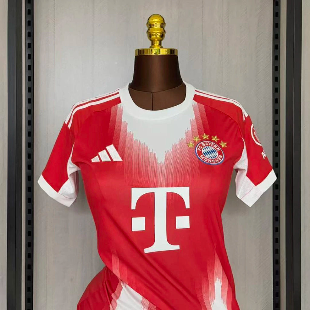 Bayern De Munique Home 25/26 Feminino Adidas - Vermelho e Branco