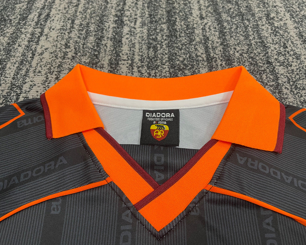 Kit Infantil Roma Away Retrô 99/00 Diadora - Preto