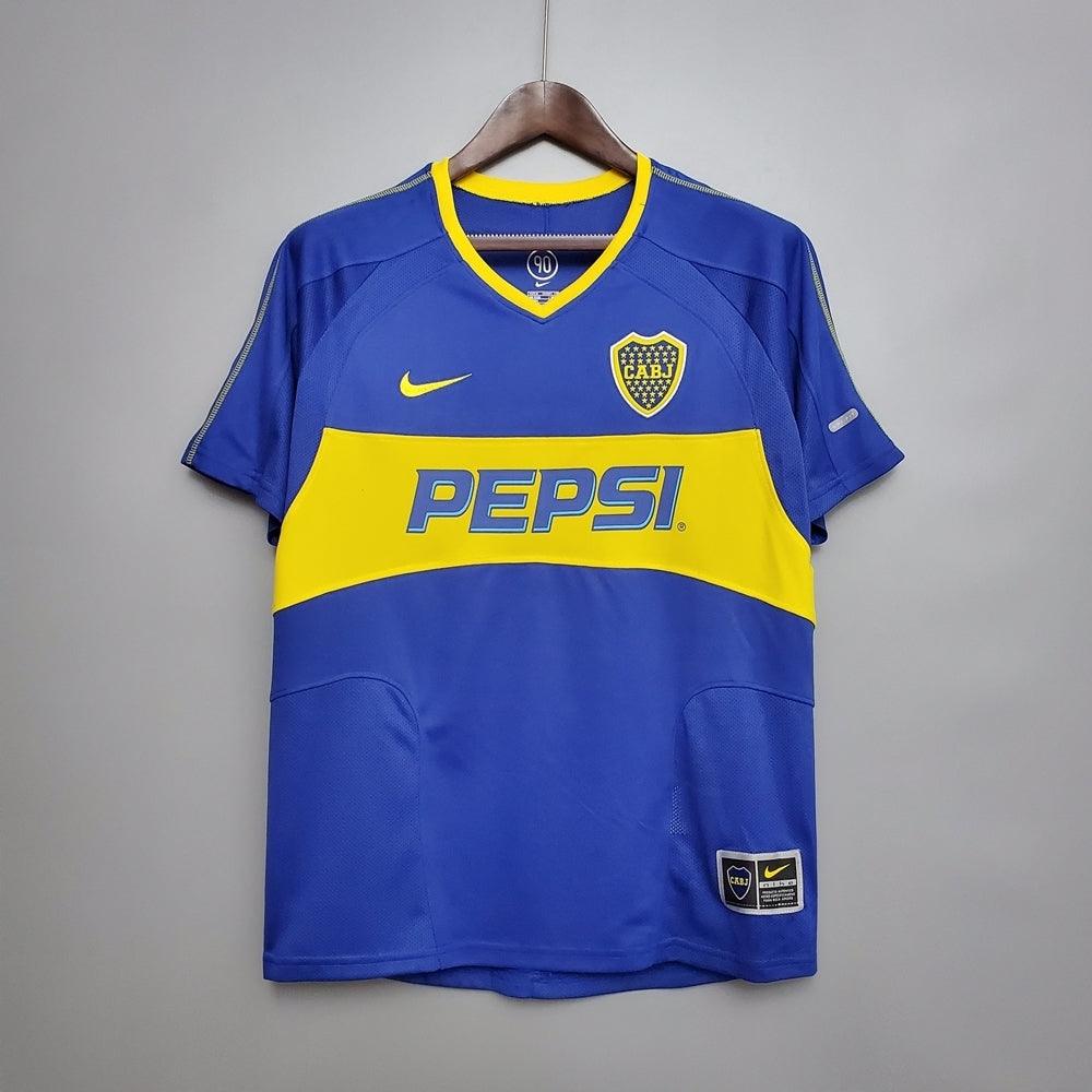 Boca Juniors Home Retrô 03/04 Nike - Azul e Amarela