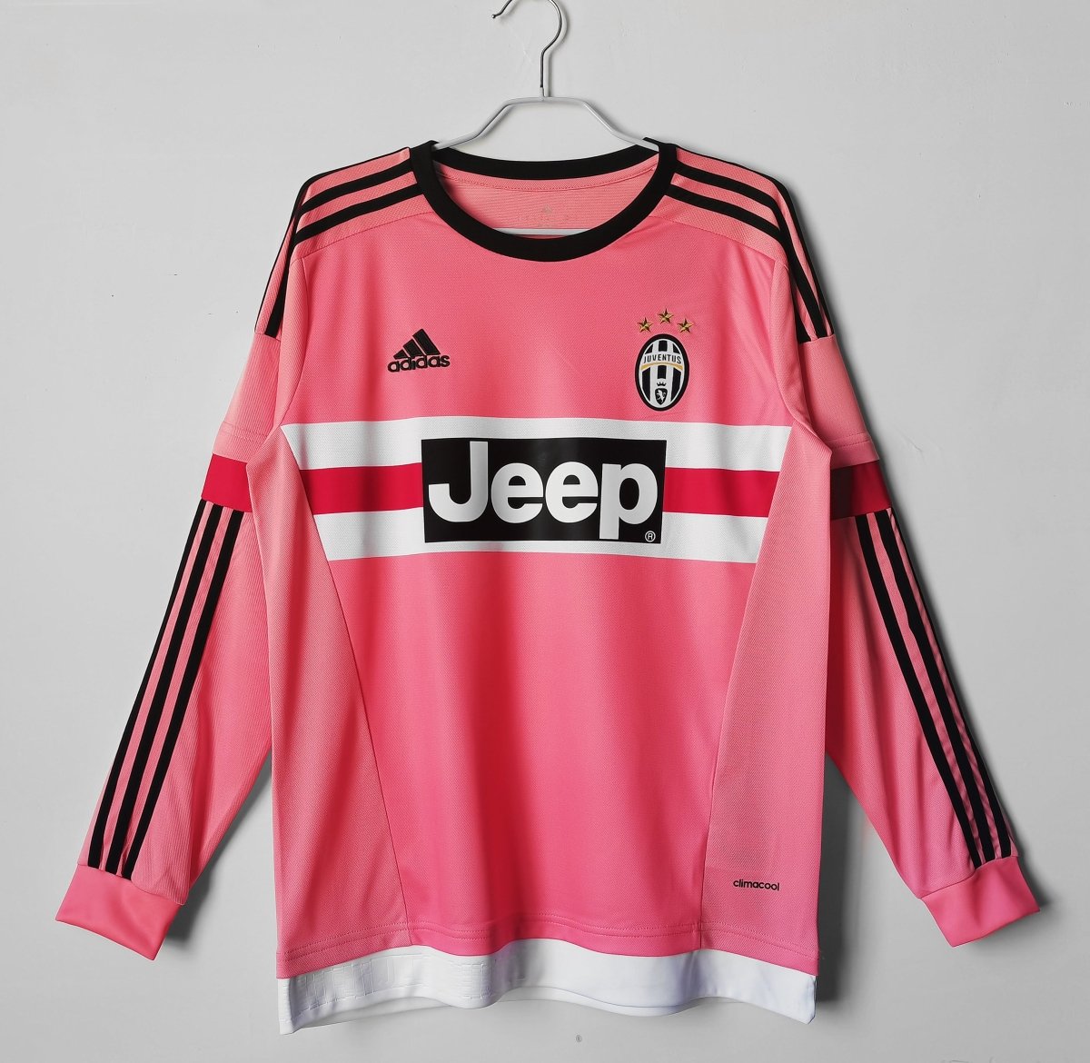 Juventus Away 2015 Retrô Adidas Manga longa - Rosa