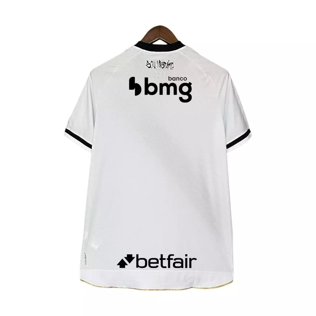 Vasco Away 25/26 Torcedor Com Patrocínios - Branca e Preta