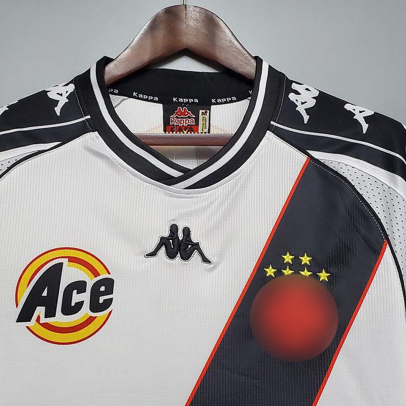 Vasco Retrô Away 2000 Torcedor Kappa - Branca e Preto