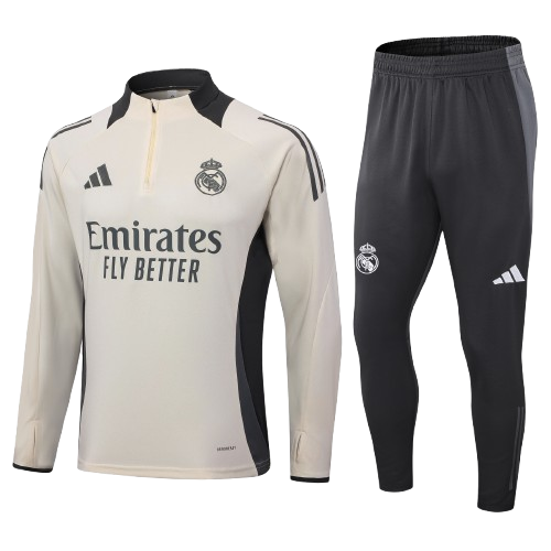 Kit Treino Agasalho + Calça Real Madrid - Bege