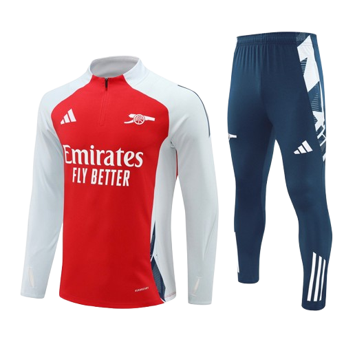 Kit Treino Agasalho + Calça Arsenal - Vermelho e Branco