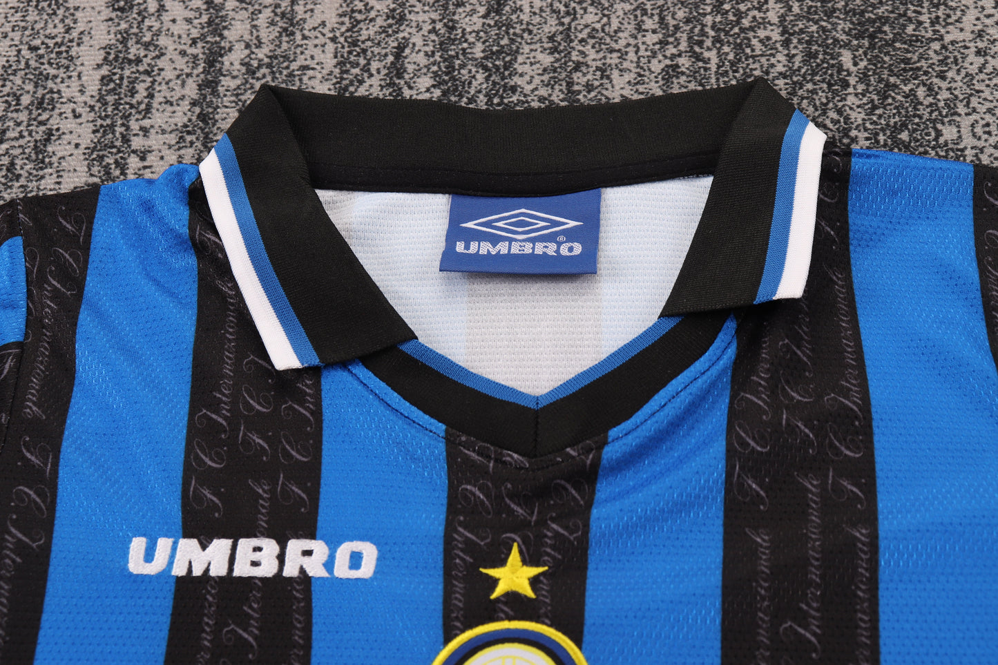 Kit Infantil Inter de Milão Home Retrô 97/98 - Azul e Preto