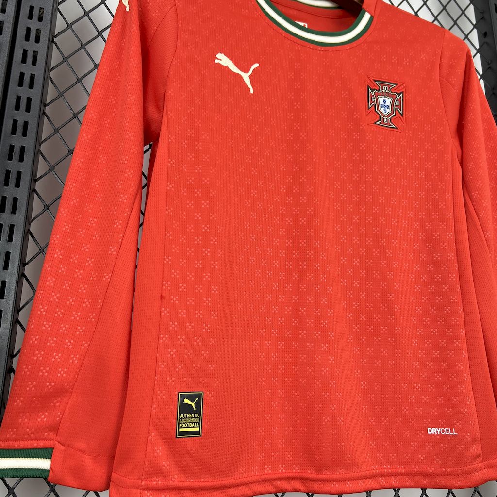 Kit Infantil Portugal Home Manga Longa 25/26 - Vermelho