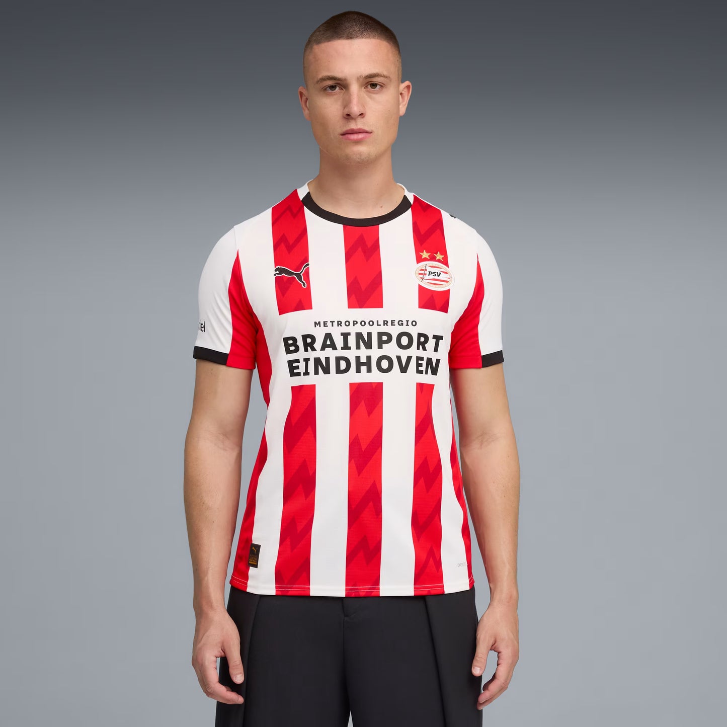 PSV Home 25/26 Torcedor Puma - Vermelho e Branco