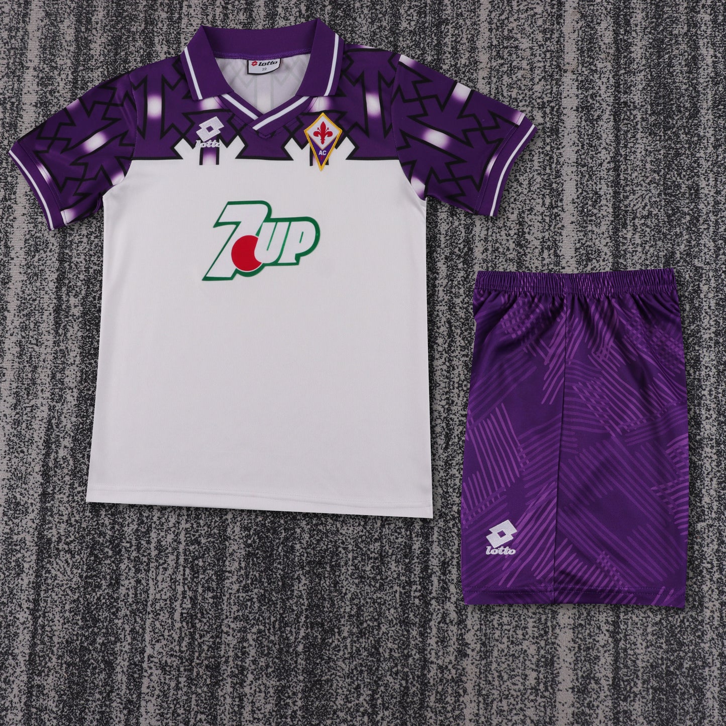 Kit Infantil Fiorentina Away Retrô 1992  - Branca e Roxo
