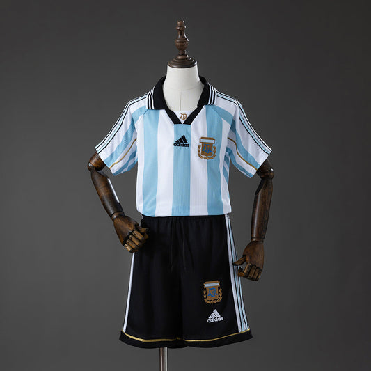 Kit Infantil Argentina Retro 1998 - Branco e Azul