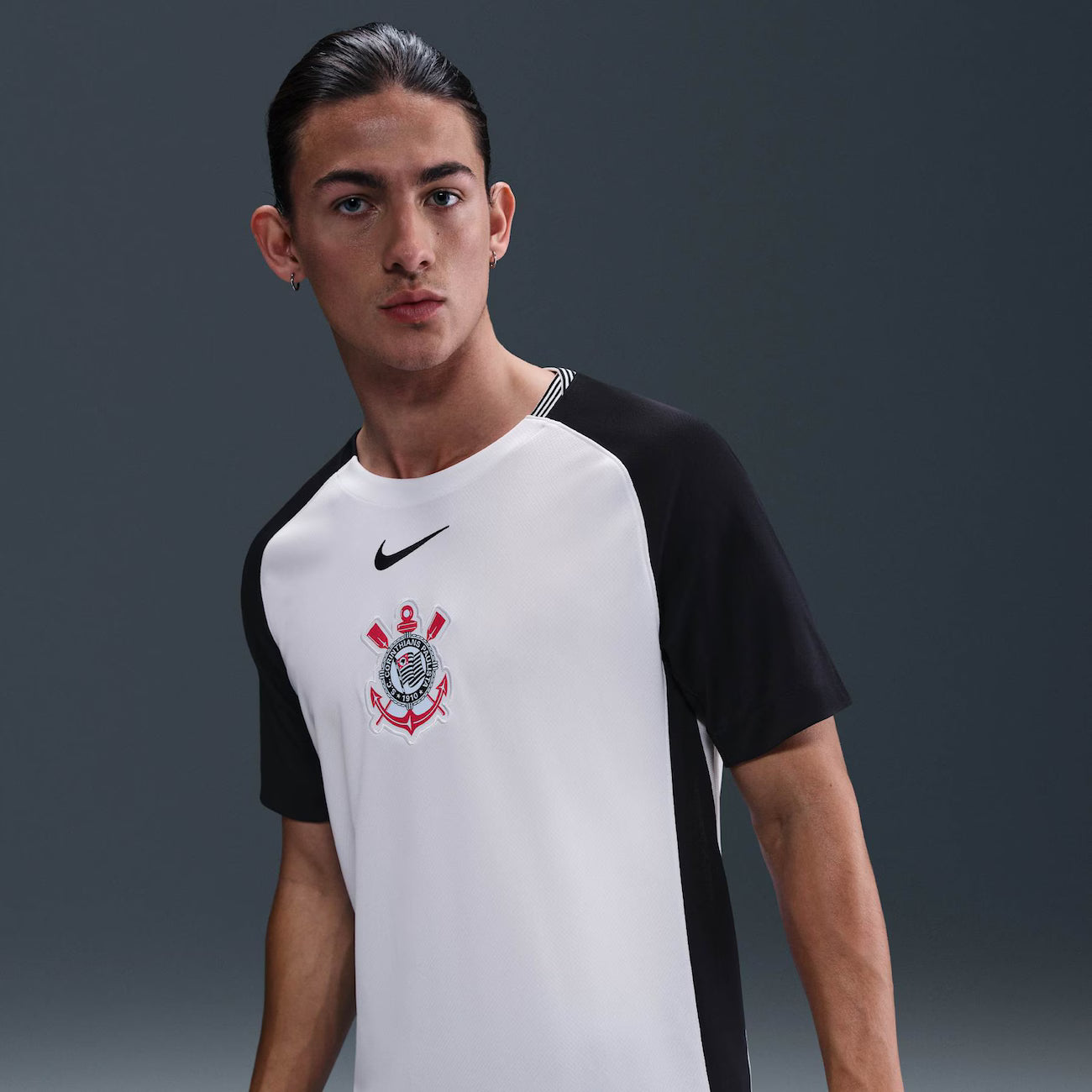 Corinthians Home 25/26 Torcedor Nike Masculina - Branca e Preta