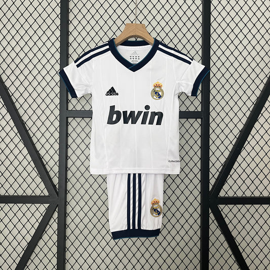 Kit Infantil Real Madrid Home Retrô 12/13 - Branco