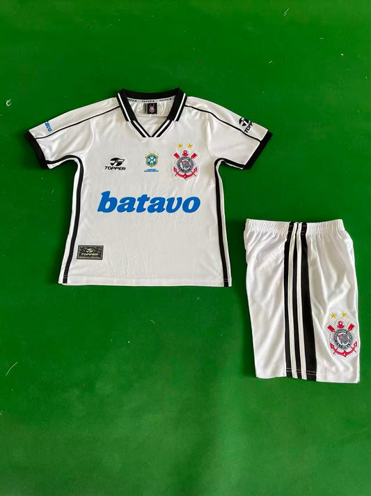 Kit Infantil Corinthians Home Retrô 1999 - Branco