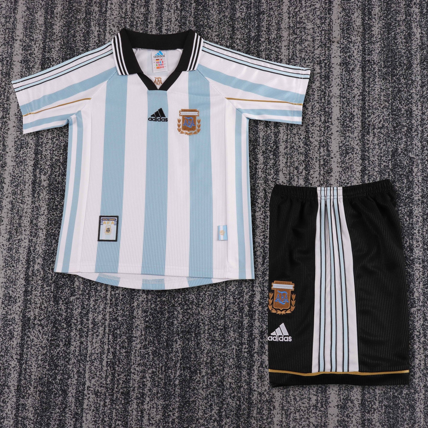 Kit Infantil Argentina Retro 1998 - Branco e Azul