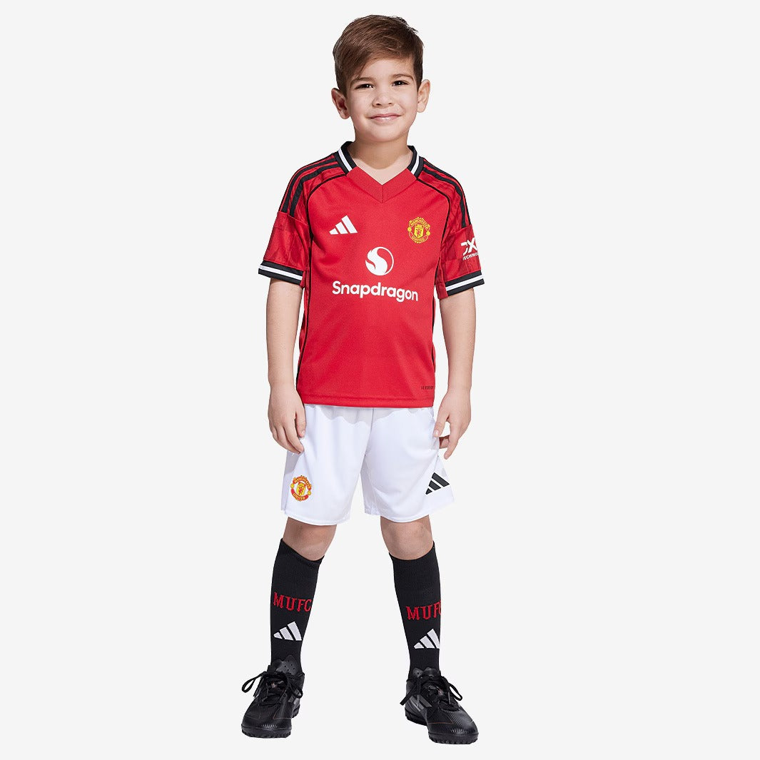 Kit infantil Manchester United Home 25/26  - Vermelho