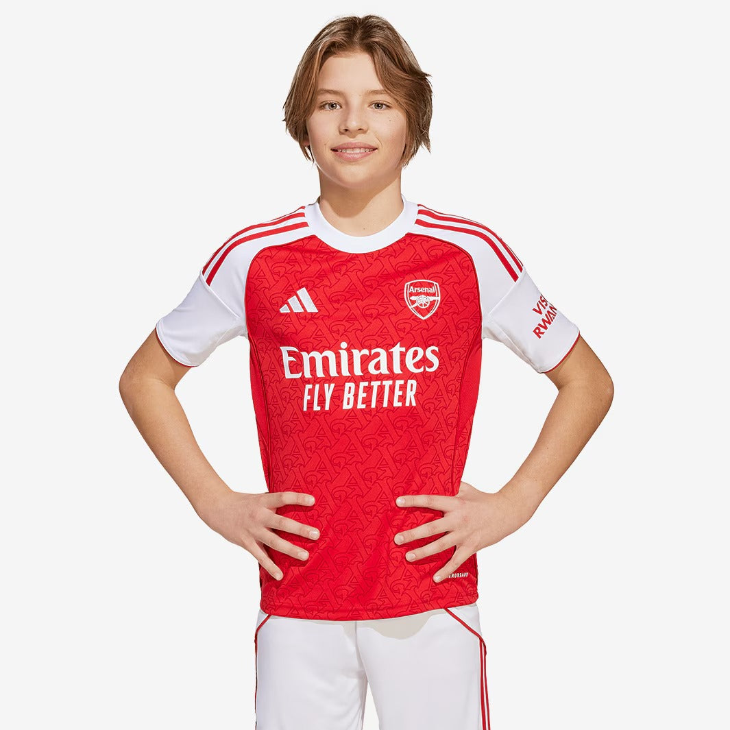 Kit Infantil Arsenal Home 26/27 - Vermelho e Branco