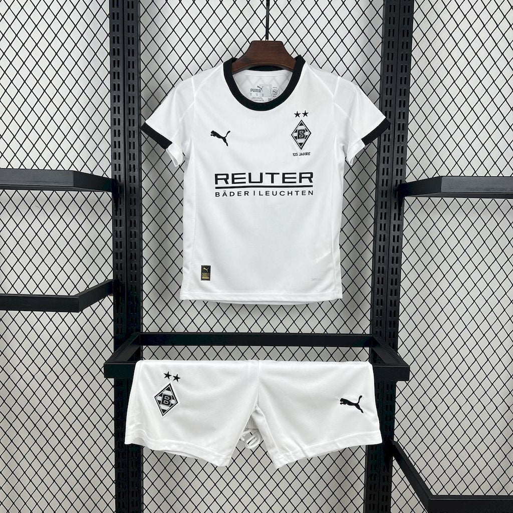 Kit Infantil Borussia Mönchengladbach Home 25/26 - Branca