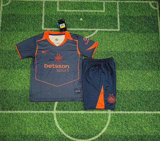Kit Infantil Inter de Milão Third 25/26  - Azul Escuro e Laranja