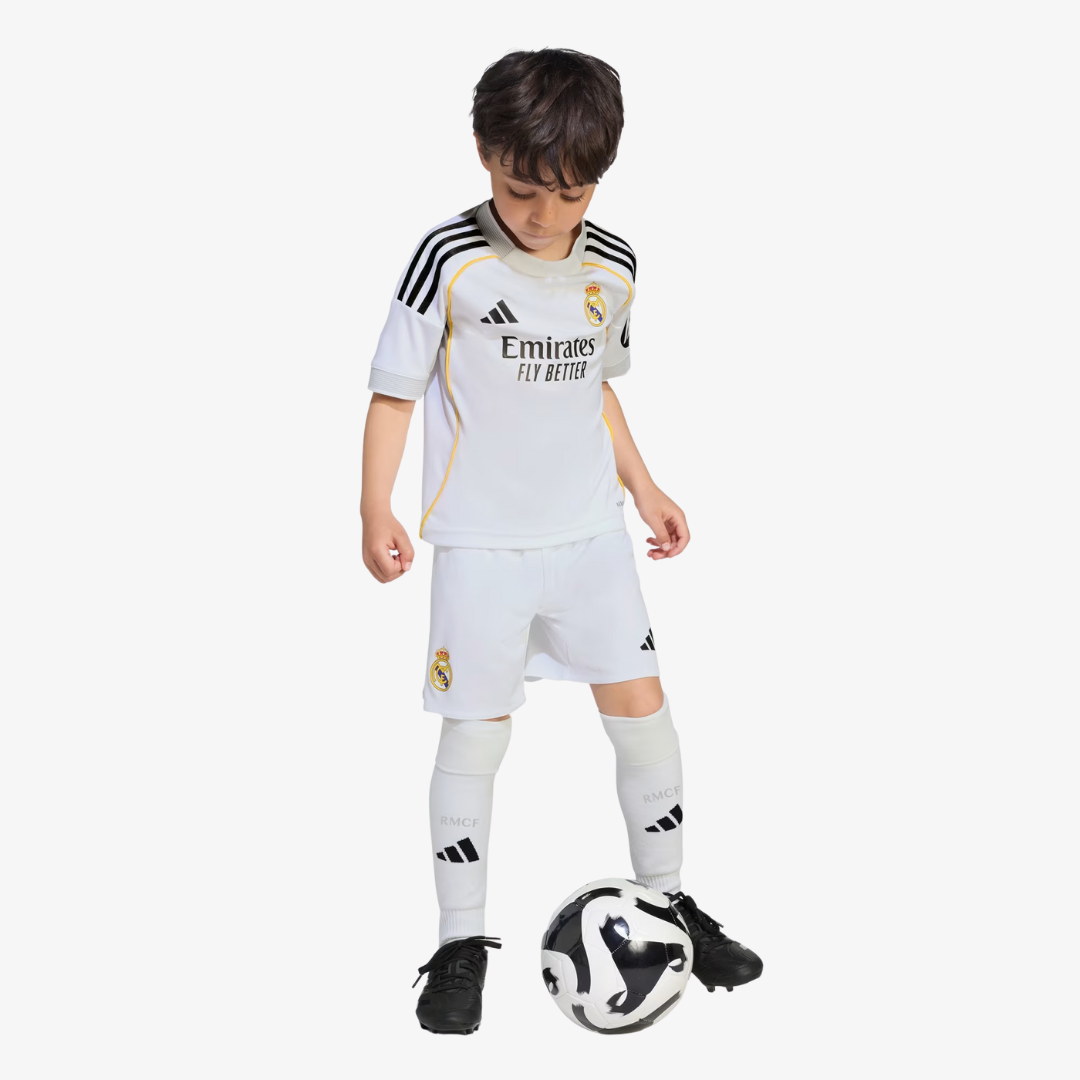Kit Infantil Real Madrid Home 25/26 - Branca