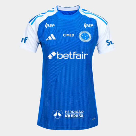 Cruzeiro Home 25/26 Torcedor Com Patrocínios Adidas Feminina