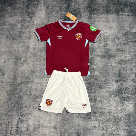 Kit Infantil West Ham Home 25/26  - Vinho