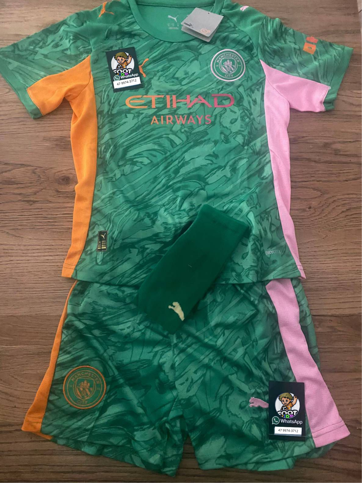 Kit Infantil Manchester City Goleiro 25/26  - Verde