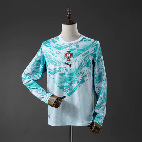 Portugal Away Manga Longa 26/27 Masculino Torcedor Puma - Turquesa