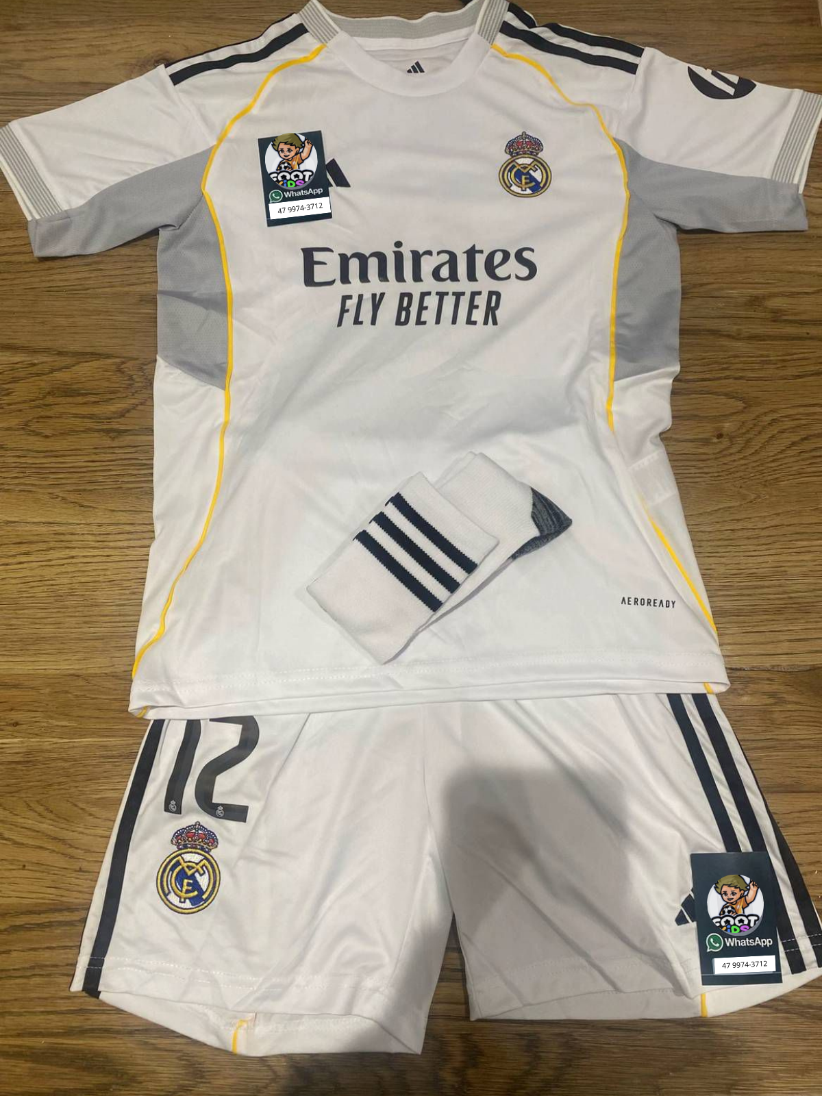 Kit Infantil Real Madrid Home 25/26 - Branca