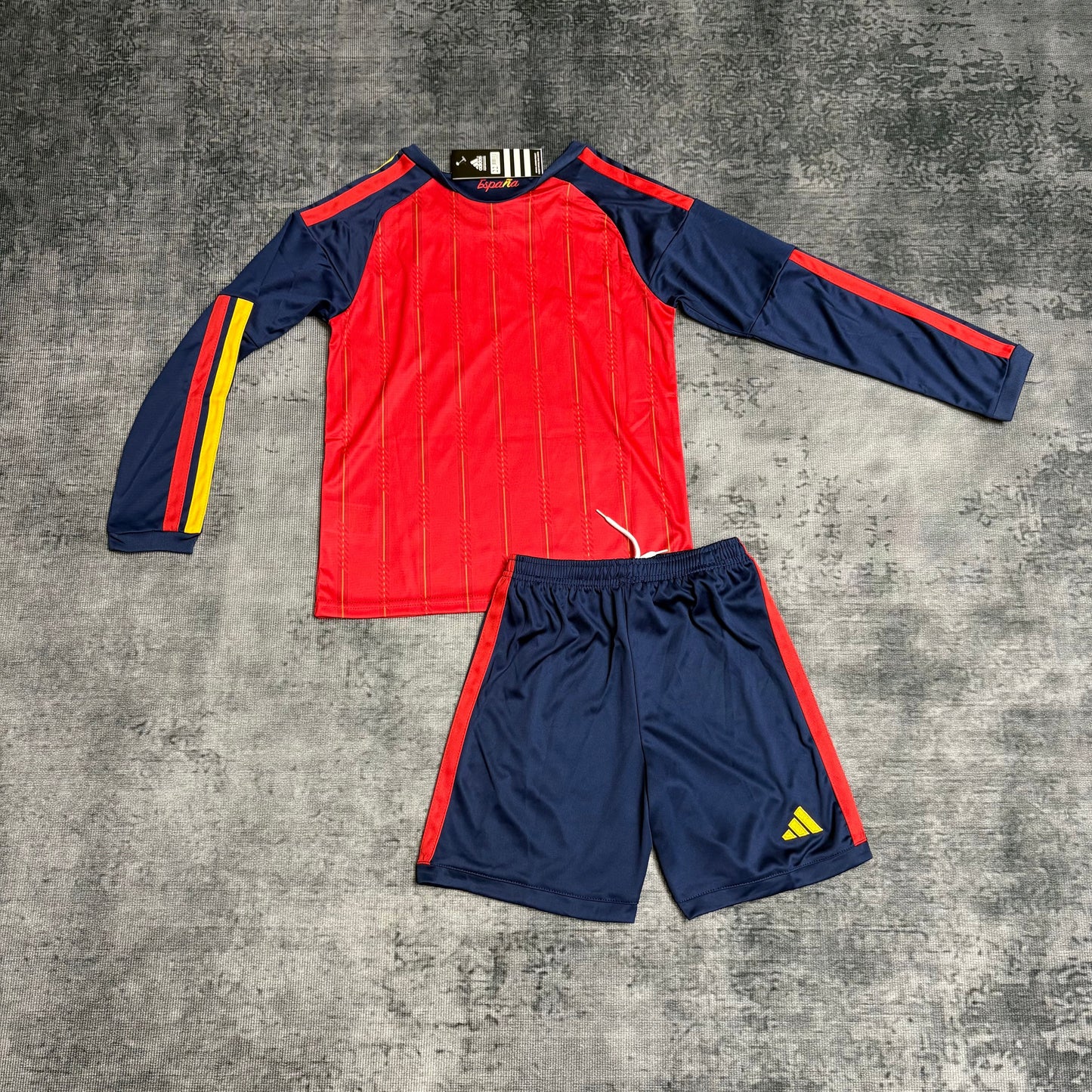 Kit Infantil Espanha Home Manga Longa 26/27 - Vermelho