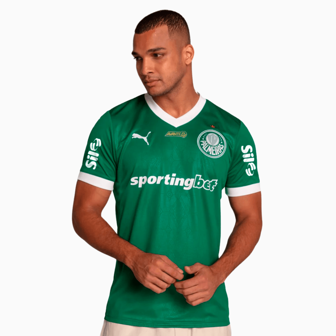 Palmeiras Home 25/26 Torcedor Com Patrocínios Puma Masculino - Verde
