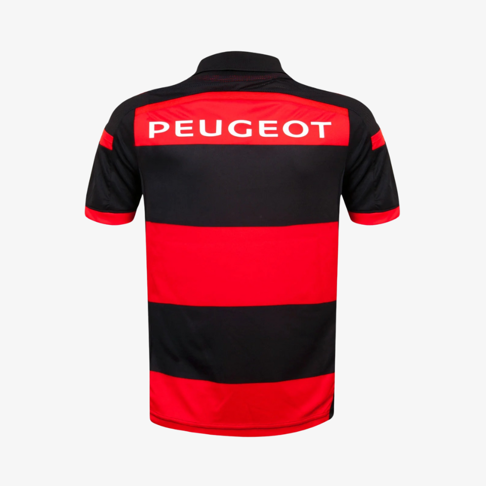 Flamengo Home 2014 Retrô Com Patrocínios Adidas Masculino - Vermelho e Preto