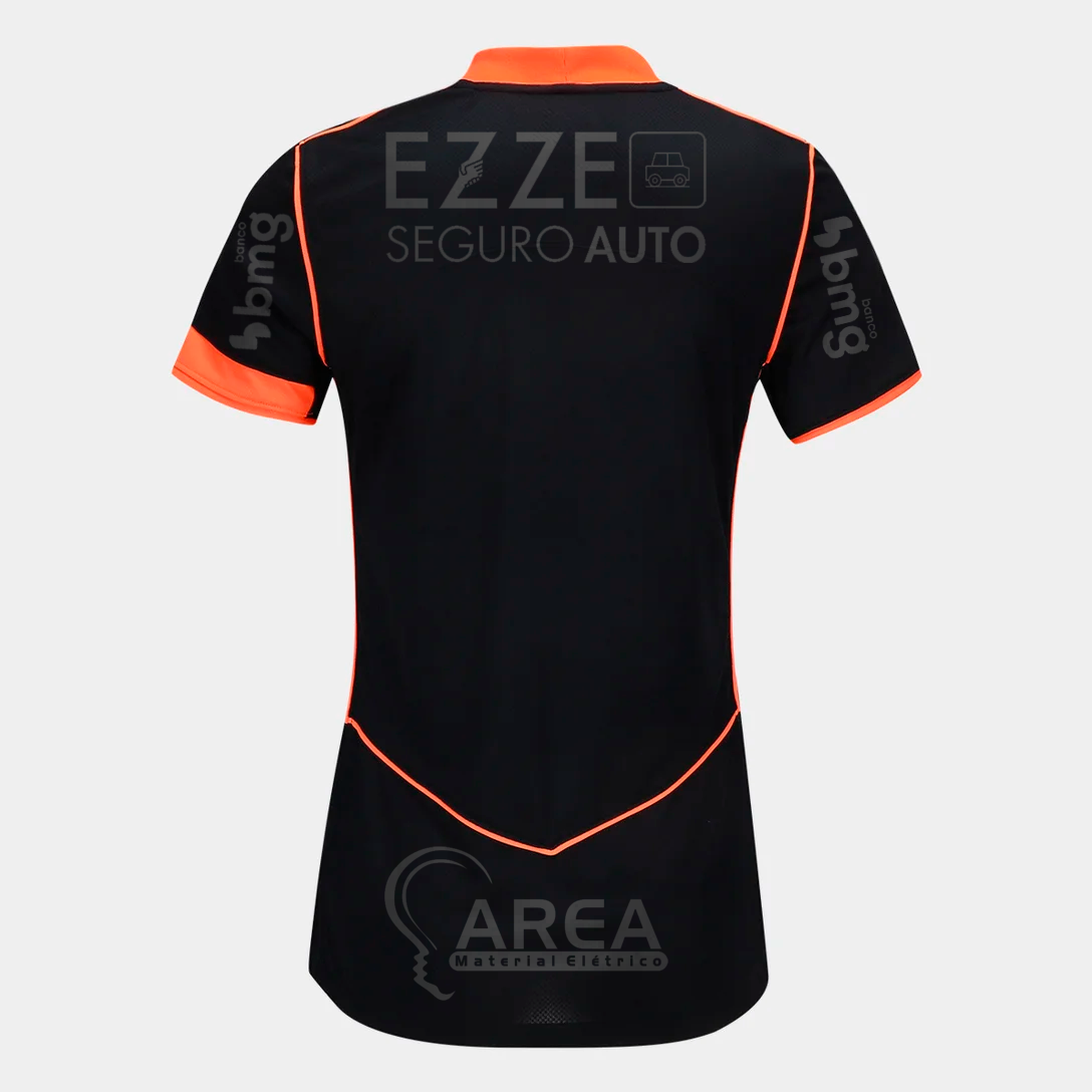 Corinthians Third 25/26 Torcedor Com Patrocínios Nike Feminina - Preta e Laranja