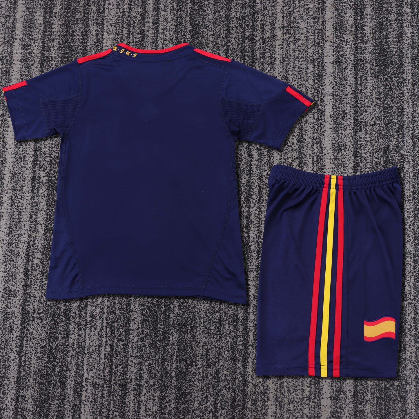 Kit Infantil Espanha Away Retro 2010 - Azul Escuro