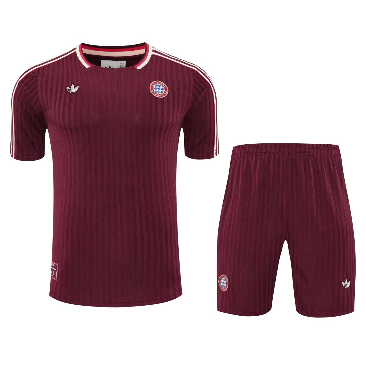 Kit de Treino Adulto Bayern de Munique 25/26 Shorts e Camisa Adidas - Vinho