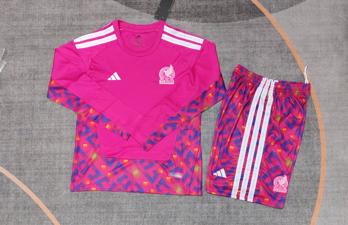 Kit Infantil México Goleiro Manga Longa 26/27 - Rosa