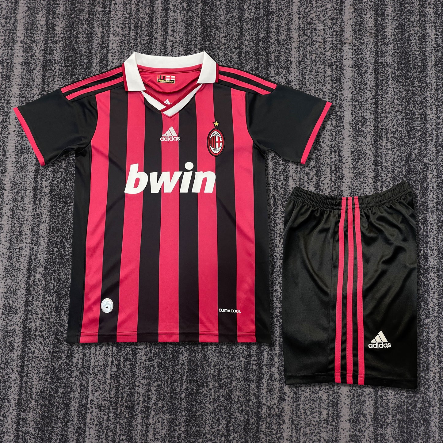Kit Infantil Milan Home Retrô 09/10 - Vermelho e Preto