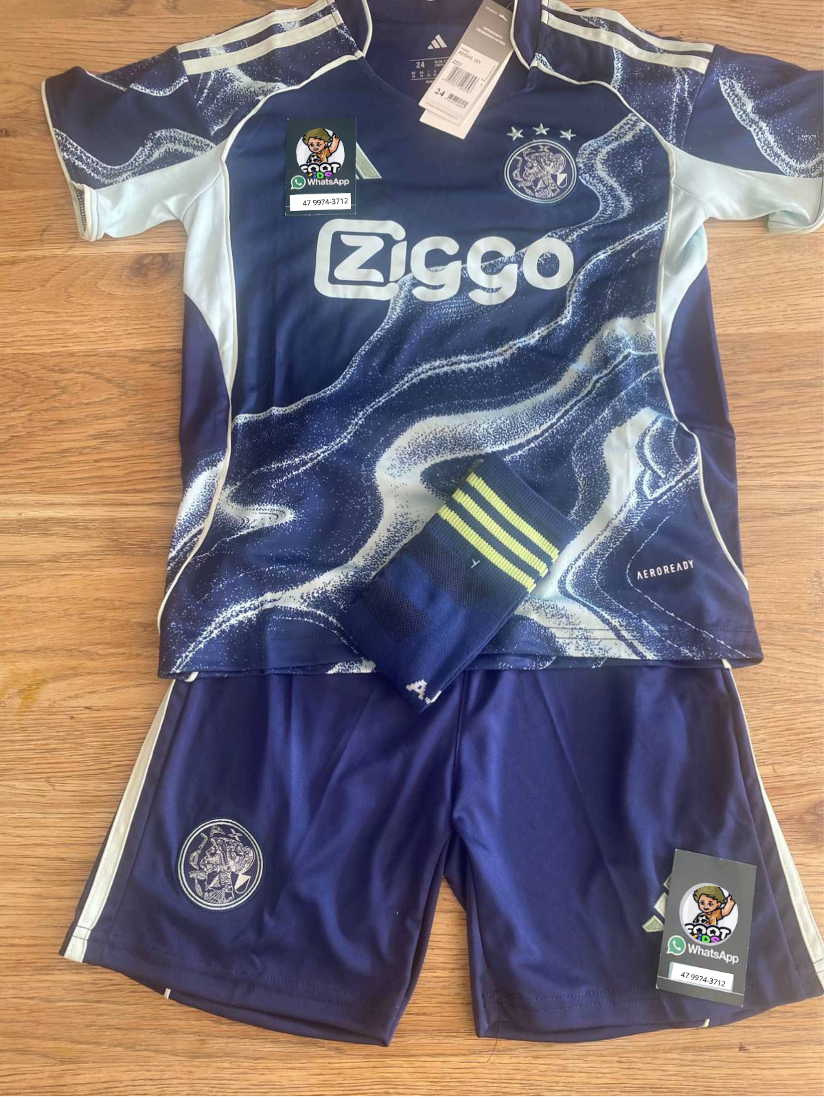 Kit Infantil Ajax Third 25/26 - Azul Escuro