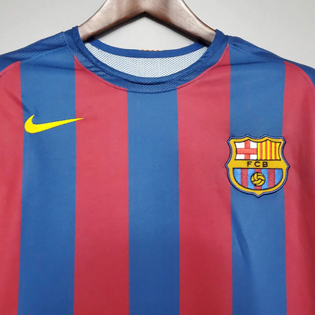 Barcelona Home Retrô 2006 Manga Longa Nike - Grená